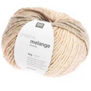 Pelote de laine à tricoter CREATIVE MELANGE CHUNKY -(...) - 01 Ecru pas cher