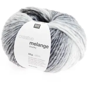 Pelote de laine à tricoter CREATIVE MELANGE CHUNKY - 07 Gris pas cher