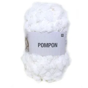 Rico Design pompon (pompom) white yarn 018 200g - scarf yarn pas cher