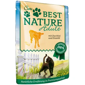 Best Nature Adult 16 x 85 g pour chat - veau, courgettes, huile de car... pas cher