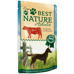 12x 150g Best Nature nourriture pour chiens boeuf & Spätzle nourriture... pas cher