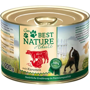 Best Nature Adult 6 x 200 g pour chat - boeuf, dinde, carottes pas cher