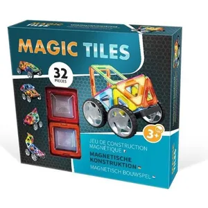 Jeu de construction magnétique MAGIC TILES - Véhicule 32 pcs pas cher