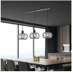 FISCHER & HONSEL Suspension Dima, verre fumé, à 3 lampes, Ø 22 cmVendu paramazon