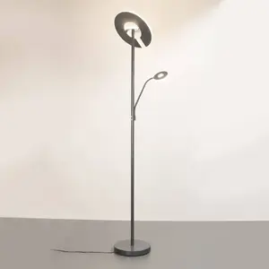 FISCHER & HONSEL Lampadaire LED Dent, gris sable, 180 cm, métal, CCT, ...Vendu parluminaire