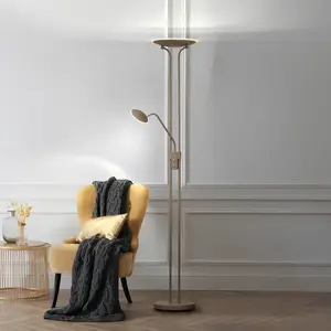 FISCHER & HONSEL Lampe sur pied LED Tallri, grège Hauteur 180 cm à 2 l...Vendu parluminaire