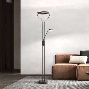 FISCHER & HONSEL Lampe sur pied LED Davos, noir, hauteur 180 cm, à 2 l...Vendu parluminaire