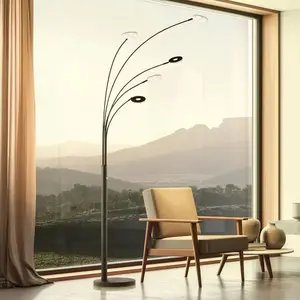 FISCHER & HONSEL Lampe sur pied LED Dent, noir, 225 cm, métal, CCT, 5 lampes.Vendu parluminaire