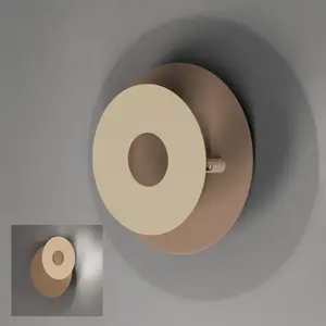 FISCHER & HONSEL Applique murale LED Hennes, gris/sable, Ø 18 cm, méta...Vendu parluminaire