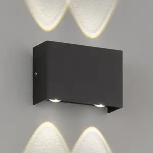Comparateur de prix : FISCHER & HONSEL Applique d'extérieur LED Tokio noire, 4 lampes