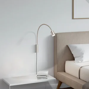 Comparateur de prix : FISCHER & HONSEL Applique murale LED Justi, couleur nickel, hauteur 52 cm, métal