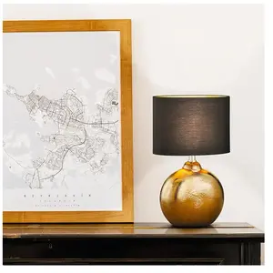 FISCHER & HONSEL Lampe à poser Foro, bronze/noir, hauteur 39 cm pas cher