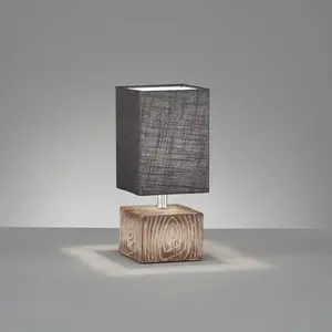 FISCHER & HONSEL Lampe à poser Hauke avec abat-jour en lin 13x13 cm pas cher