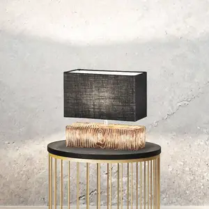 Comparateur de prix : FISCHER & HONSEL Lampe à poser Hauke avec abat-jour en lin 18x13 cm