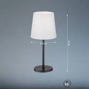 FISCHER & HONSEL Lampe à poser Rimini, chintz, blanc/noir, E14, 30 cm pas cher