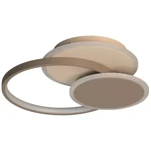 FISCHER & HONSEL Plafonnier LED Tomo, gris/sable, 40 cm, métal, CCT
