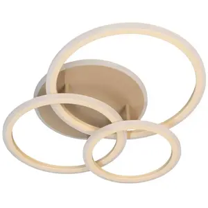 FISCHER & HONSEL Plafonnier LED Gelder, 60 cm, grège/sable, RGBW, CCT pas cher