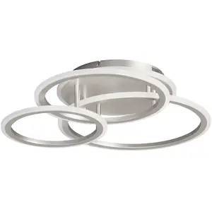 FISCHER & HONSEL Plafonnier LED GELDER, nickel, 60x51 cm, télécommande... pas cher