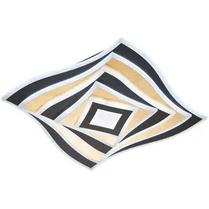 FISCHER & HONSEL Plafonnier LED Hero, noir/feuille d'or, 50 x 50 cm, C...Vendu parluminaire