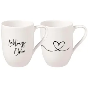 Villeroy & Boch   Statement, Lot De 2 Mugs « Lieblingsoma », 280Ml, Porcelaine Premium, BlancVendu paramazon