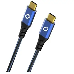 Comparateur de prix : OEHLBACH USB Plus CC Câble USB pour Smartphone 2 x Type C 3.1 Gaine PVC OFC Bleu/Noir 2,0 m