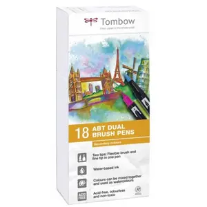 Comparateur de prix : tombow tombow feutre double pointe dual brush pen abt, couleurs noir