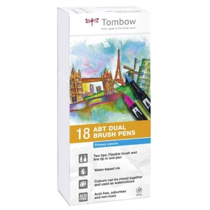 tombow tombow feutre double pointe dual brush pen abt, primaires noir pas cher