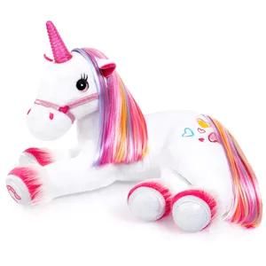 Comparateur de prix : Bayer Design 69536AA peluche licorne interactive, douce, lumineuse, qu...