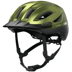 Comparateur de prix : Casque de ville ABUS Urban-I 4.0 ACE - casque de vélo avec lumière arrière rechargeable, 4 modes d'éclairage, visière, ouverture tressée et fermeture magnétique - pour jeunes, femmes et hommes - taille M, vert