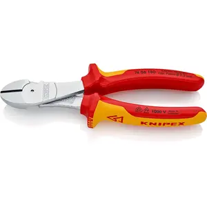 Comparateur de prix : Knipex Pince Coupante Démultipliée 180mm- Bi-matière - Chromée - Isolée 1000v