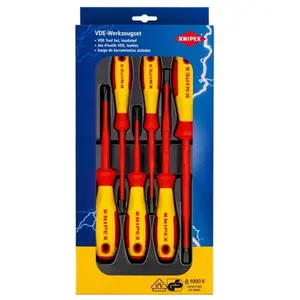 Comparateur de prix : Vde Jeu de tournevis 6 pièces vis à fente, cruciforme Phillips - Knipex