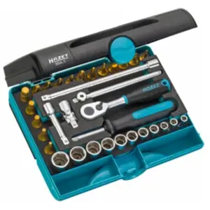Comparateur de prix : Hazet Coffret de douilles - Entrainement carré 6,3 mm (1/4 pouce) - 34 pièces