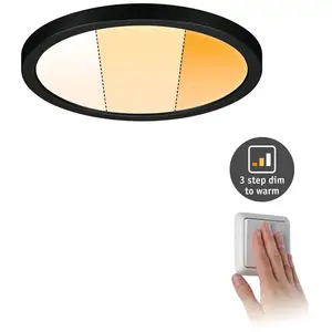 Paulmann Areo Panneau dimtowarm rond noir Ø17,5cm pas cher