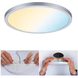 Paulmann panneau Aero ZigBee CCT rond chromé 23cm