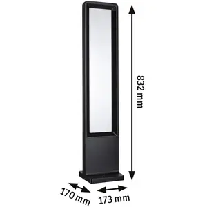 Comparateur de prix : Paulmann Borne lumineuse LED Reana, anthracite, 83 cm, métal, IP44