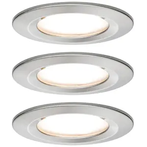 Comparateur de prix : Paulmann Spots x3 led encastrables fixes nova en acier brossé