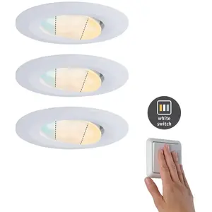 Comparateur de prix : Paulmann Calla inclinable on/off Ø9cm CCT x3 blanc