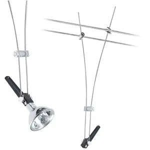 Paulmann 9711229 spot câble, halogène, max.1x50W, Comet 12V, GU5,3, chrome