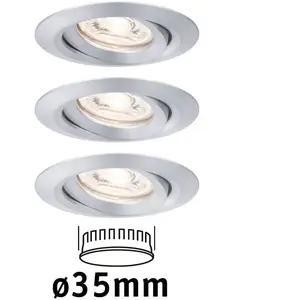 Comparateur de prix : Kit de 3 spots Nova mini orientables à encastrer aluminium Paulmann