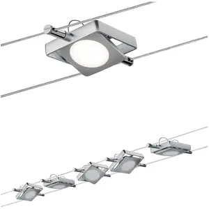 Comparateur de prix : Paulmann 94108 kit câble, LED, 5x4W, MacLED 230/12V DC, chrome mat