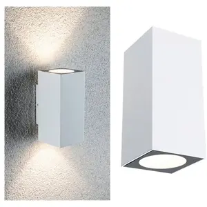 Comparateur de prix : Paulmann Applique led flame ip44 carré 58x75mm 3000k 2x3,5w 2x260lm 230v blanc aluminium
