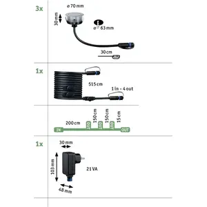 Comparateur de prix : Paulmann Plug & Shine luminaire encastrable LED 2W set de 3 pièces