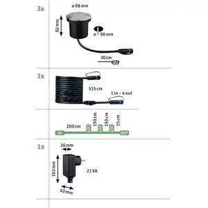 Comparateur de prix : Paulmann Plug & Shine Lampe encastrable LED 4,5W, lot de 3