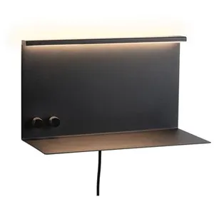 Comparateur de prix : Applique murale LED Paulmann Jarina noire 35 cm tablette port USB