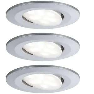 Comparateur de prix : Kit de 3 spots encastrables CALLA orientables chrome IP65 Paulmann