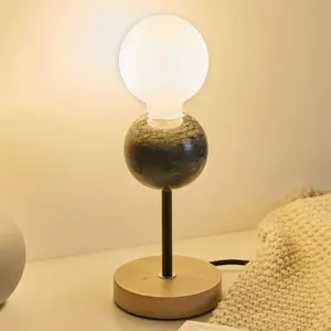 Comparateur de prix : Pauleen 48191 Lampe à Poser Marble Dream 20 Watts Max. Noir, marbre, Bois E27