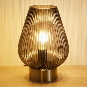 Comparateur de prix : Lampe à poser Pauleen Crystal Gloom E27 - verre fumé/laiton - 40W/230V