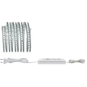 Comparateur de prix : Paulmann Kit ruban MaxLED 1000 1,5m blanc lumière du jour 17W 230/24V 36VA argent 6500K