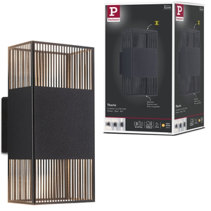 Paulmann Ap Tharin Ip44 Led 3000k 2x 3,7w Noir 230v Métal pas cher