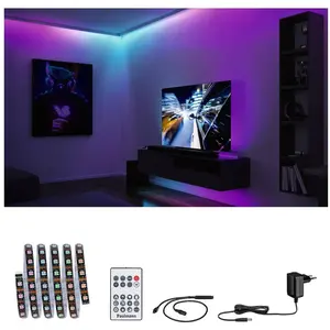 Comparateur de prix : Paulmann EntertainLED Strip LED Dynamic RGB Kit complet 1,5m 3W 60 LEDs/m RGB+ 5VA